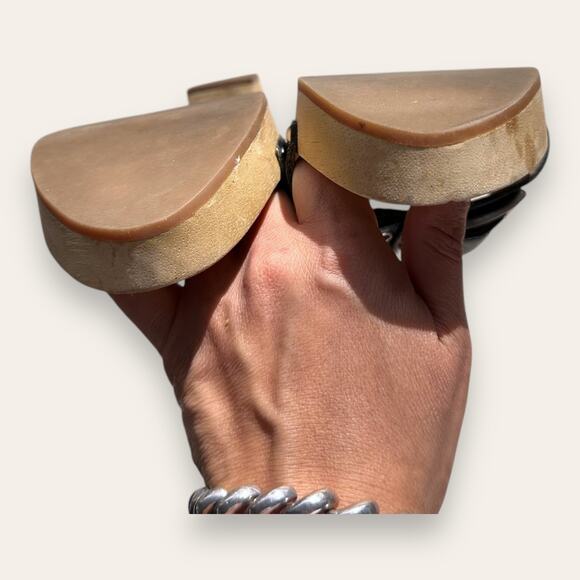 Vintage Nine West Wooden Clogs W/ Buckle Size 7 1/2 - Picture 3 of 4